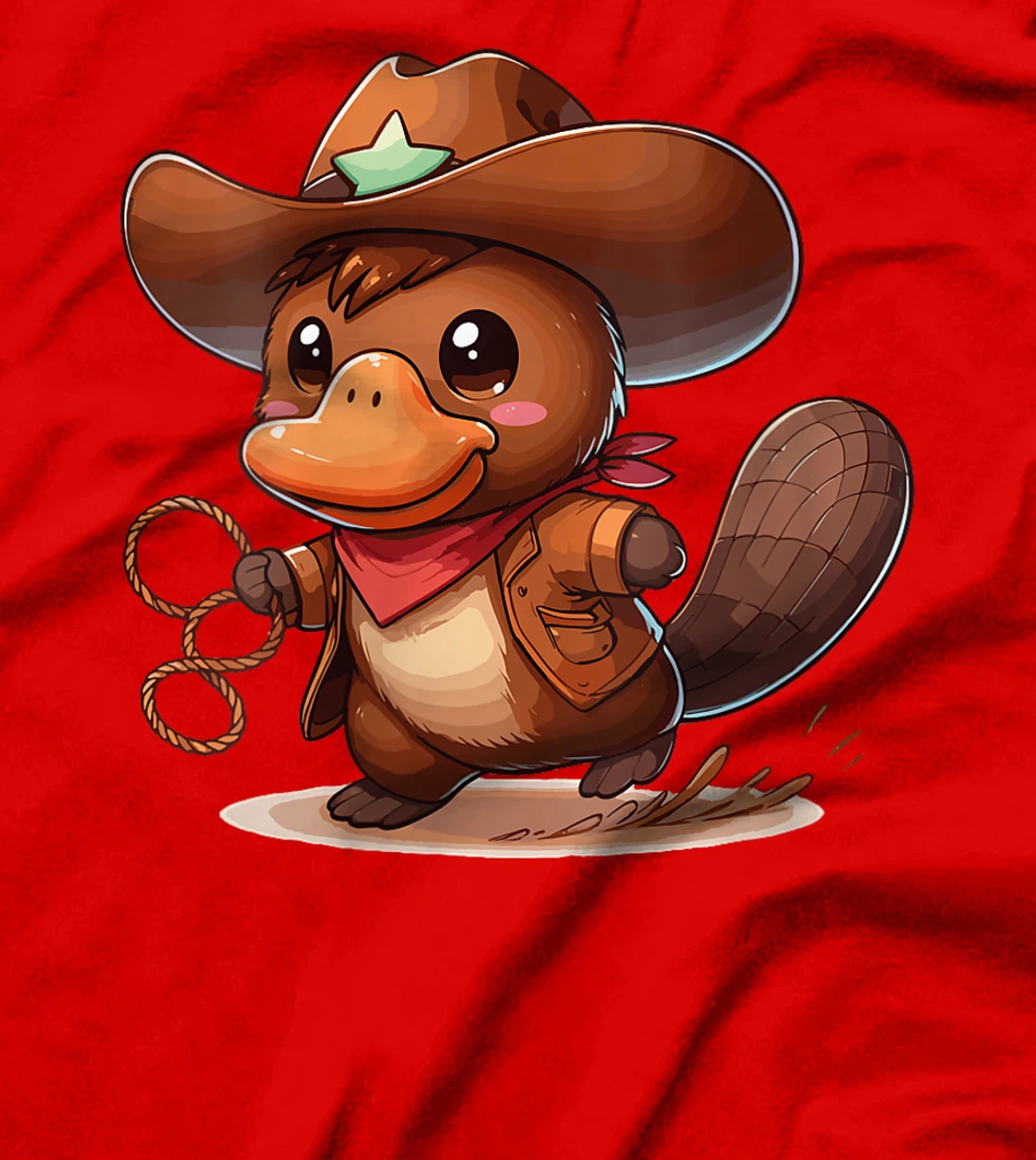 Womens Western Rodeo Cowboy Hat Platypus Texas Animals T-Shirt