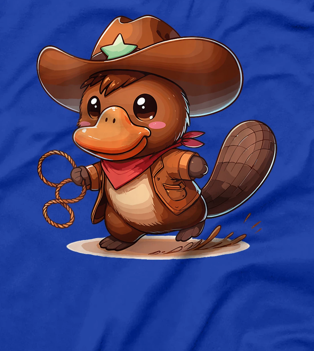 Womens Western Rodeo Cowboy Hat Platypus Texas Animals T-Shirt