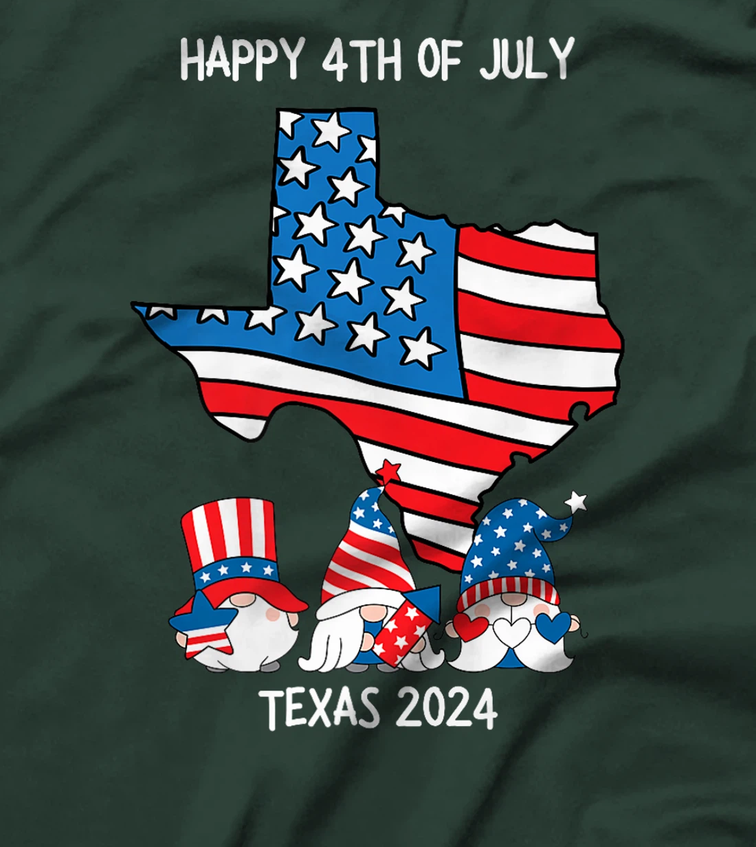 4th Of July 2024 Patriotic Gnomes Funny USA Texas Premium T-Shirt