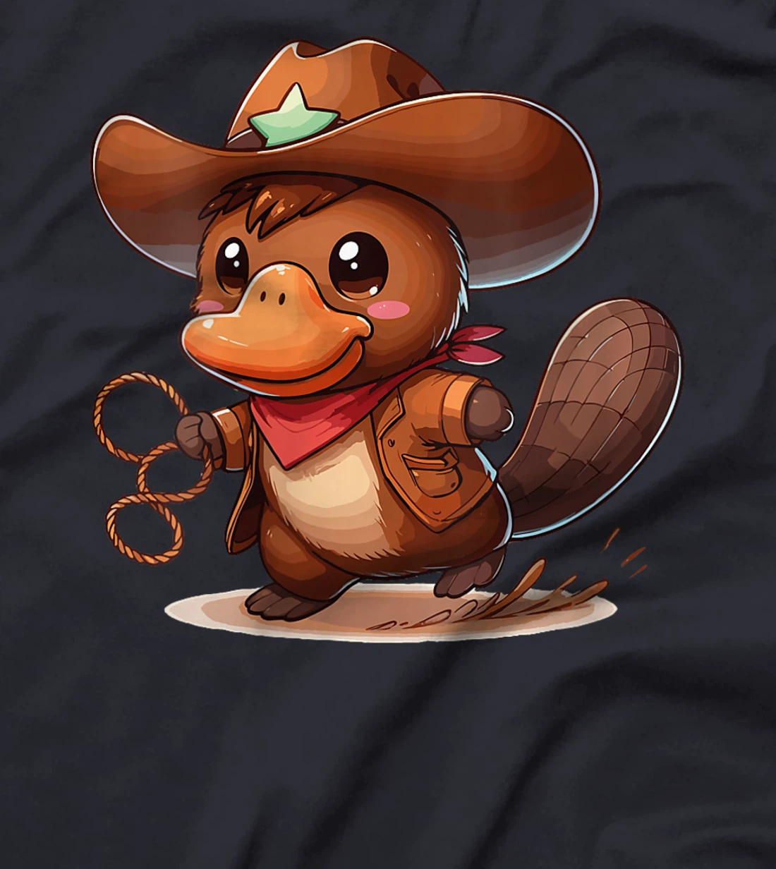 Womens Western Rodeo Cowboy Hat Platypus Texas Animals T-Shirt