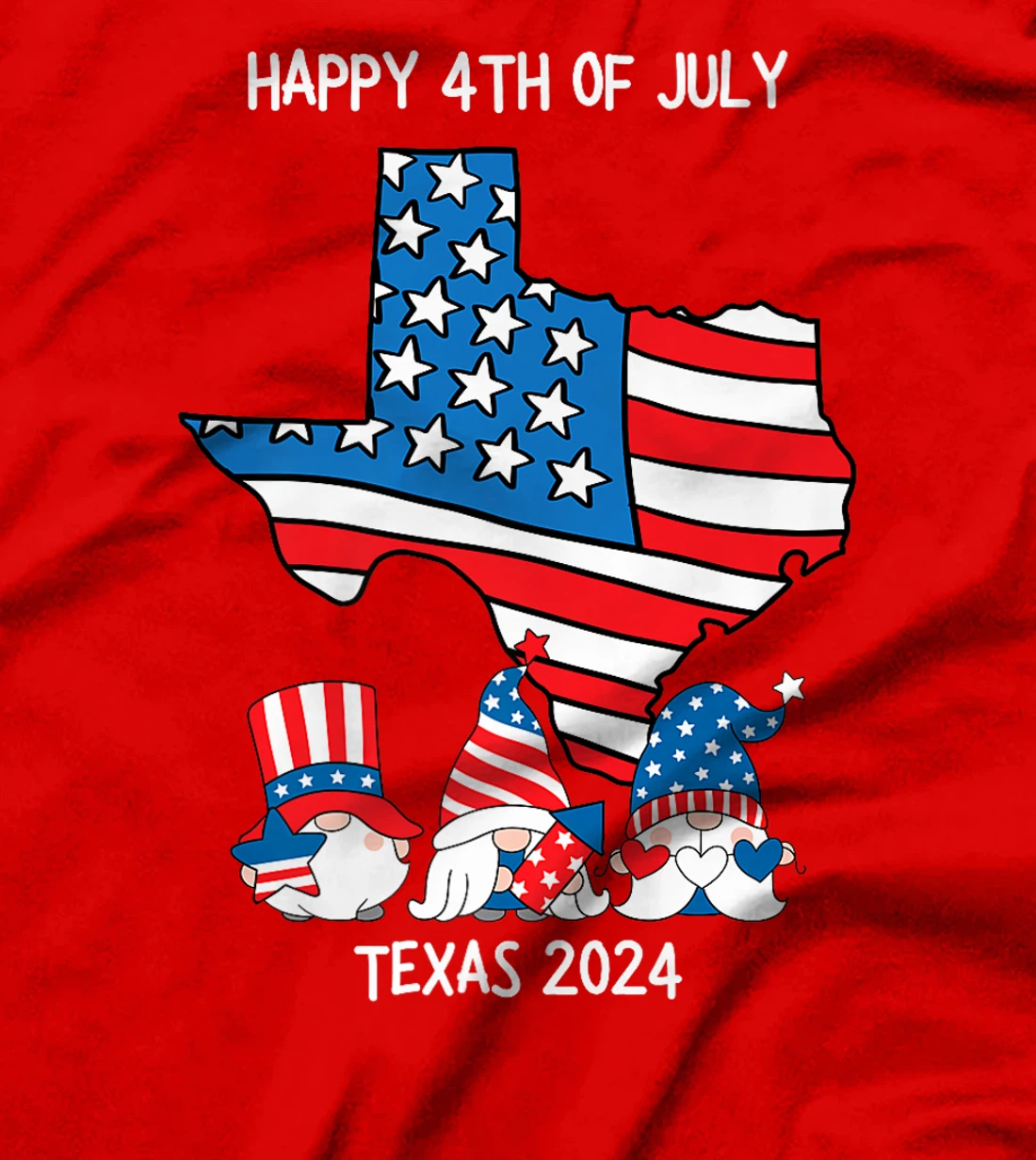 4th Of July 2024 Patriotic Gnomes Funny USA Texas Premium T-Shirt