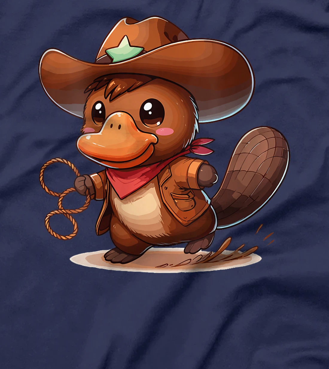 Womens Western Rodeo Cowboy Hat Platypus Texas Animals T-Shirt