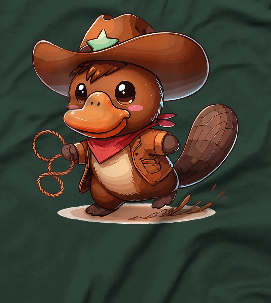 Womens Western Rodeo Cowboy Hat Platypus Texas Animals T-Shirt