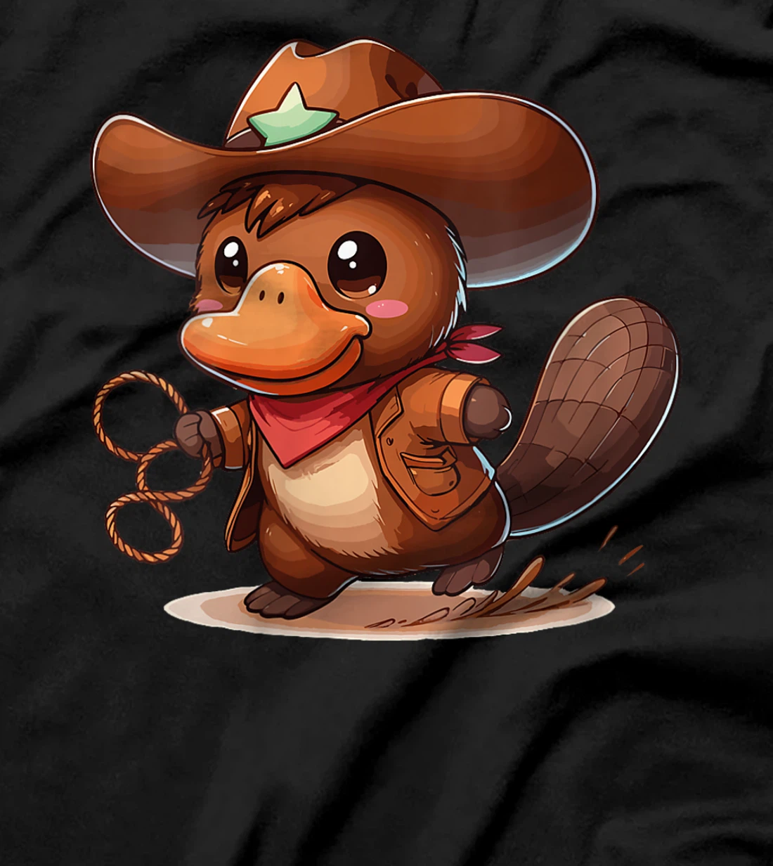 Womens Western Rodeo Cowboy Hat Platypus Texas Animals T-Shirt