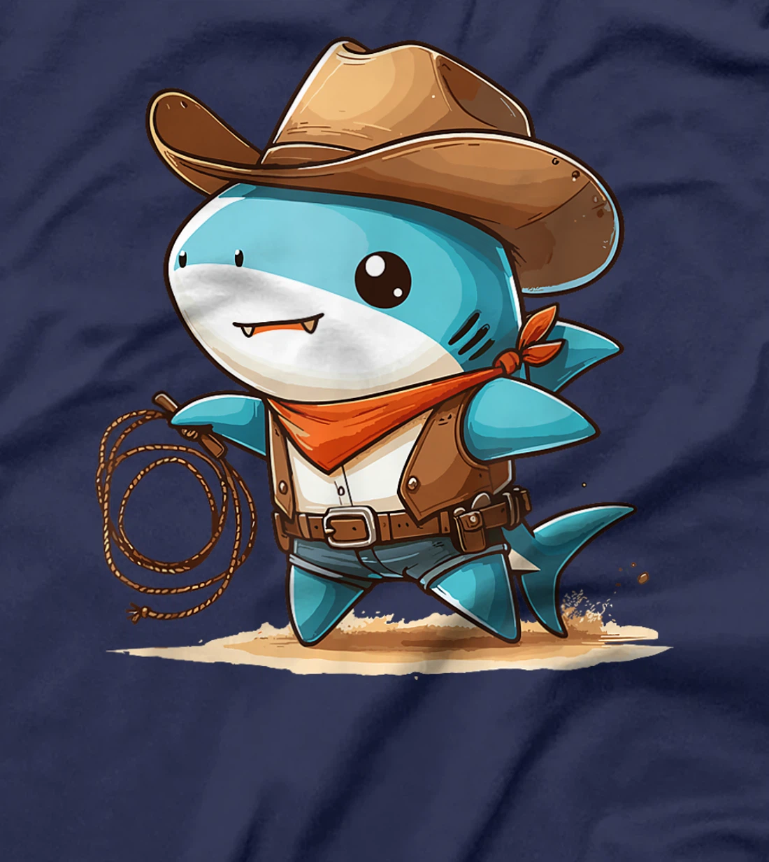 Womens Western Rodeo Cowboy Hat Shark Texas Animals T-Shirt