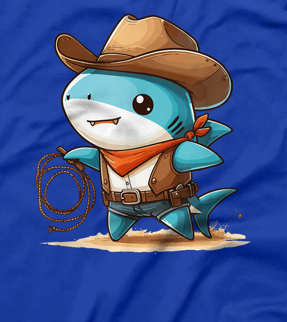 Womens Western Rodeo Cowboy Hat Shark Texas Animals T-Shirt