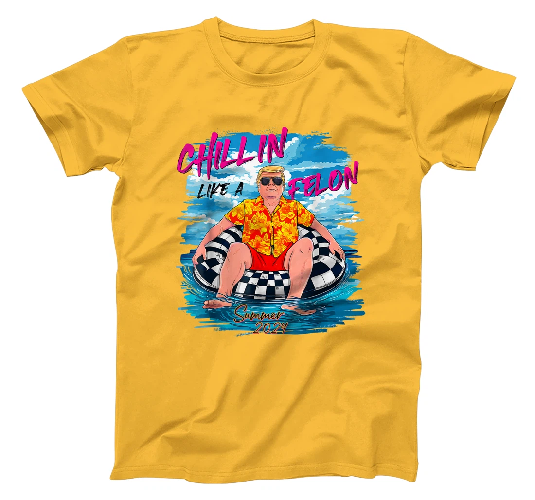 Retro Chillin' Like A Felon Support Trump 2024 Summer Vibes T-Shirt