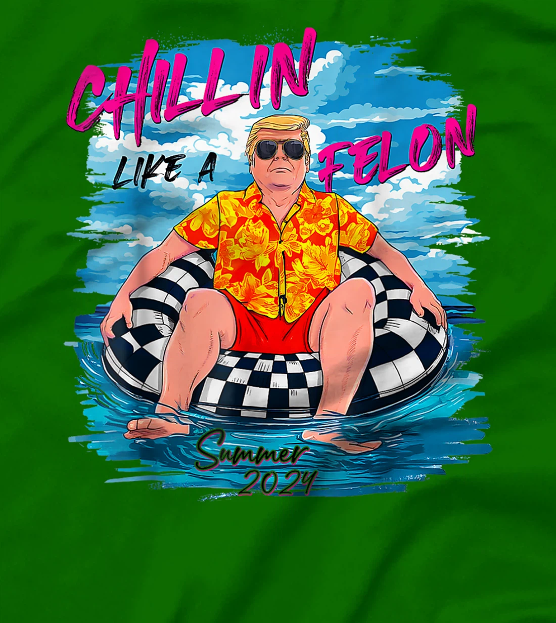 Retro Chillin' Like A Felon Support Trump 2024 Summer Vibes T-Shirt