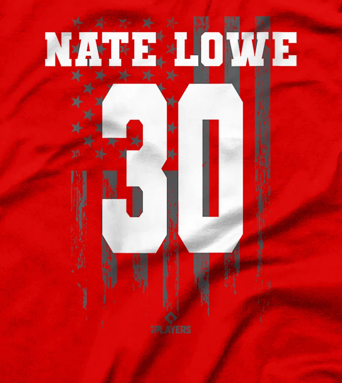 Womens Nate Lowe Vintage Flag Baseball Texas American Flag T-Shirt