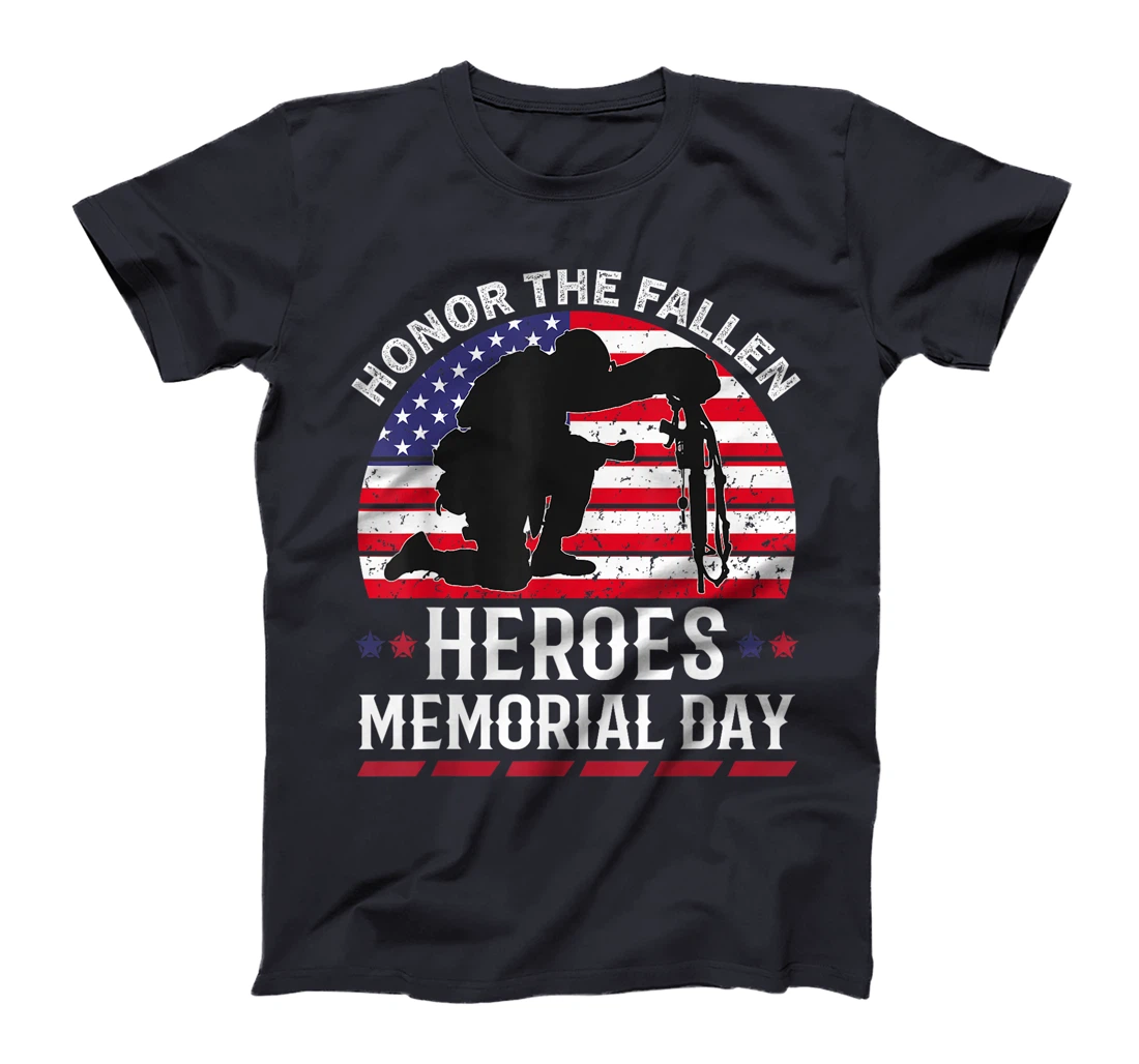 Honor The Fallen Heroes Memorial Day Veteran Military T-Shirt