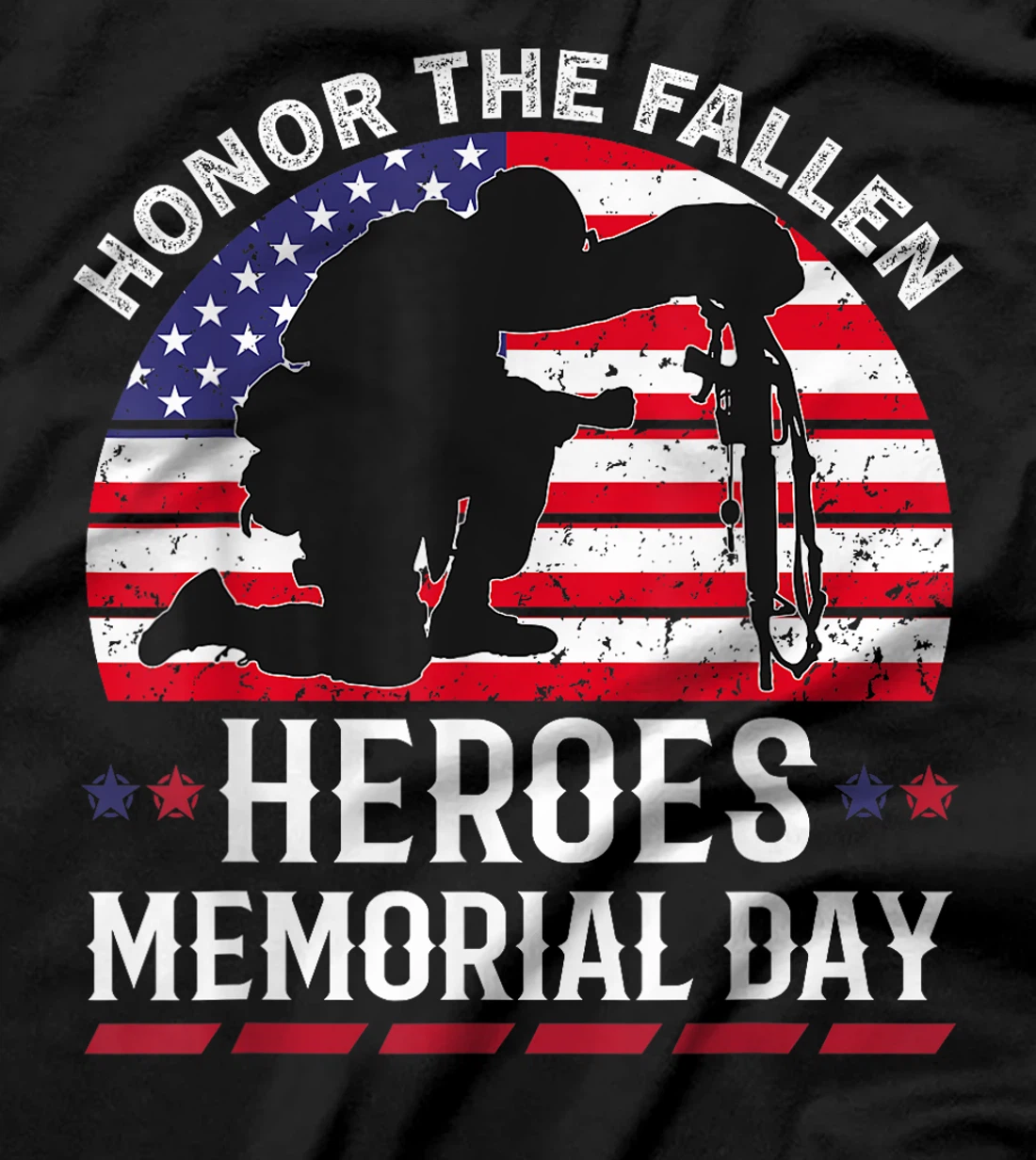 Honor The Fallen Heroes Memorial Day Veteran Military T-Shirt