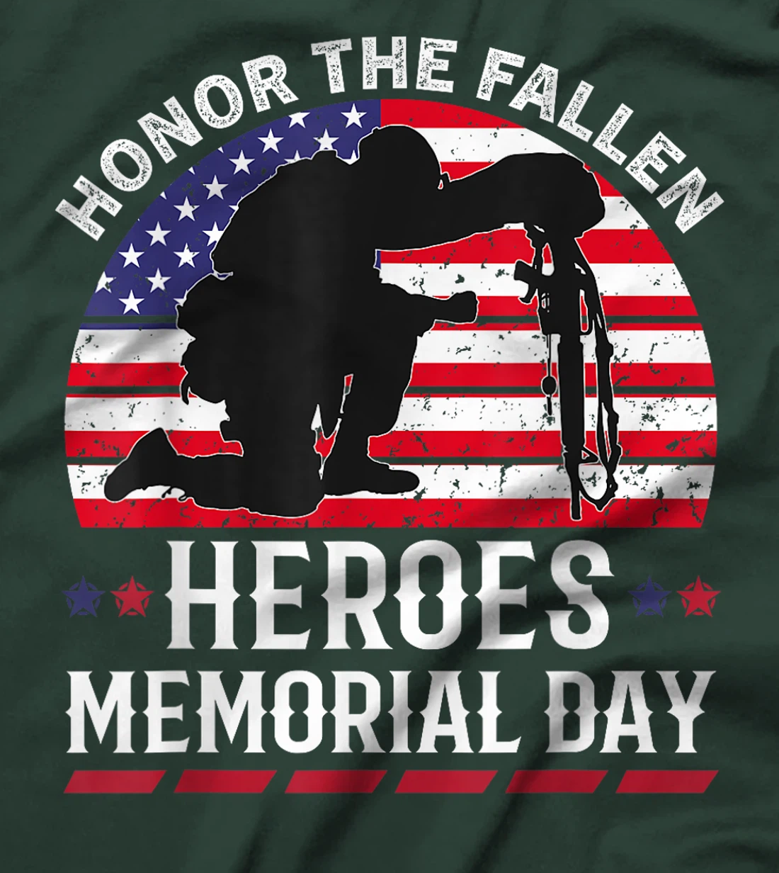 Honor The Fallen Heroes Memorial Day Veteran Military T-Shirt