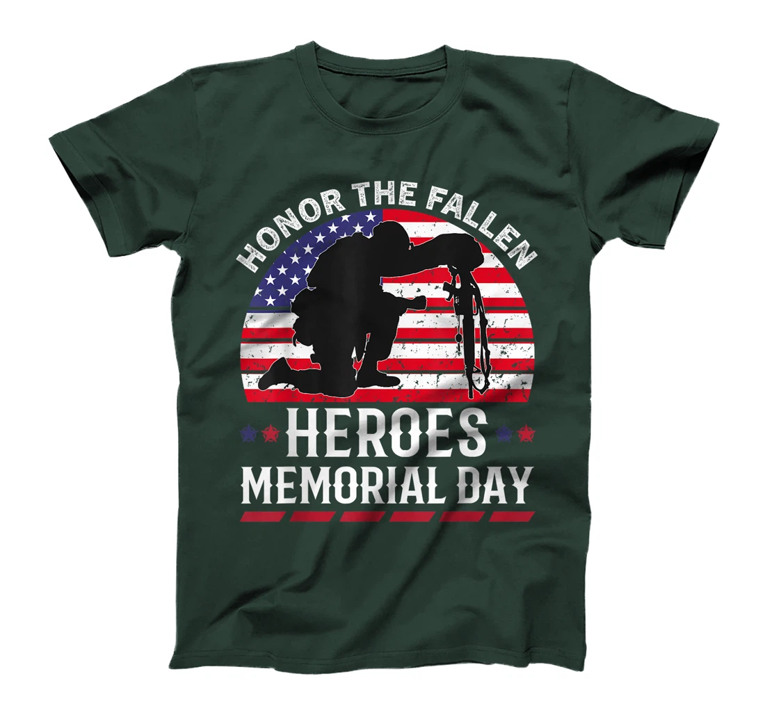 Honor The Fallen Heroes Memorial Day Veteran Military T-Shirt