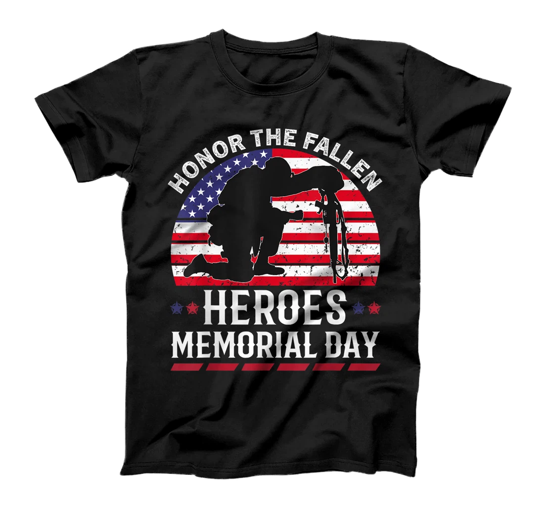 Honor The Fallen Heroes Memorial Day Veteran Military T-Shirt
