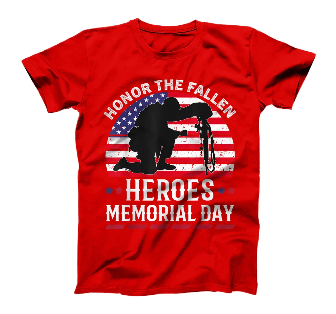 Honor The Fallen Heroes Memorial Day Veteran Military T-Shirt
