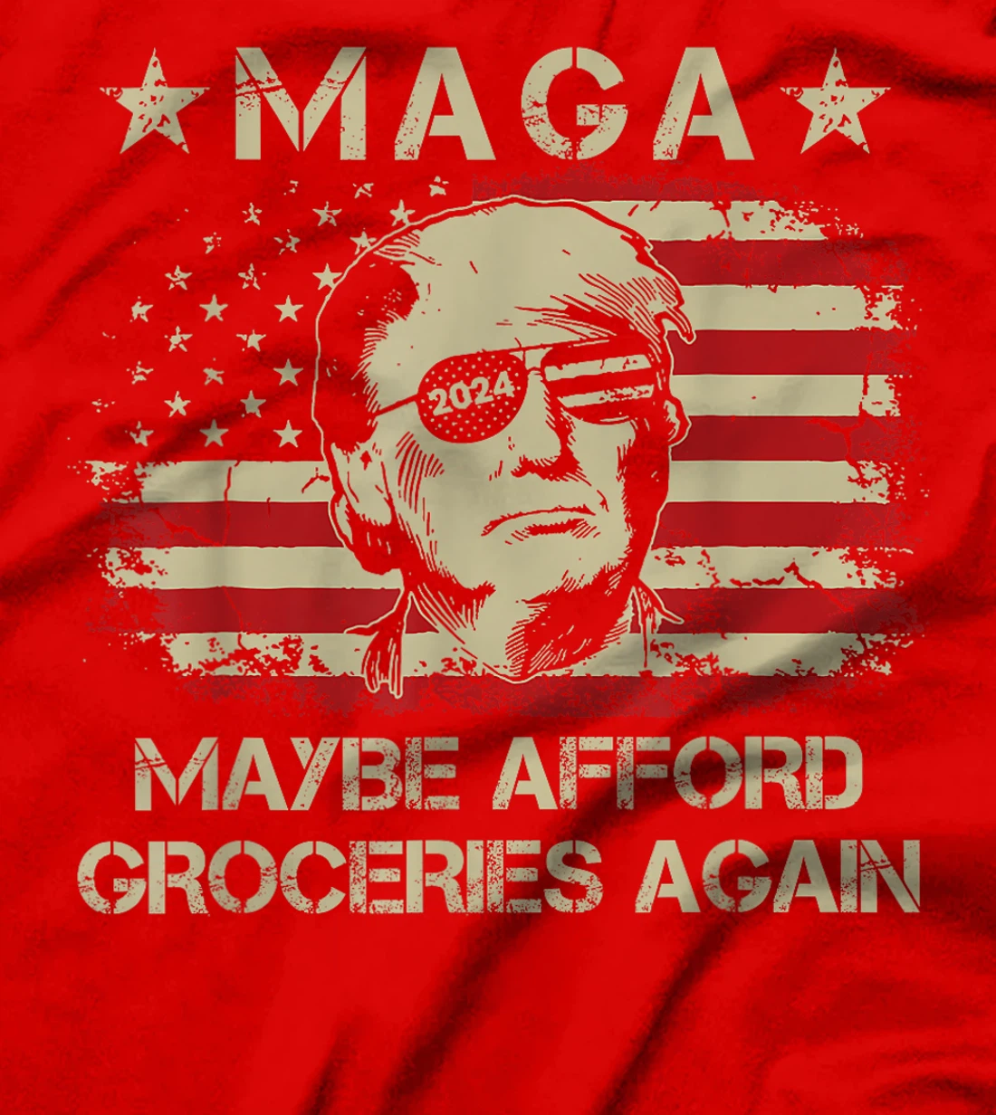 MAGA 2024 Maybe Afford Groceries Again Retro Trump 2024 T-Shirt