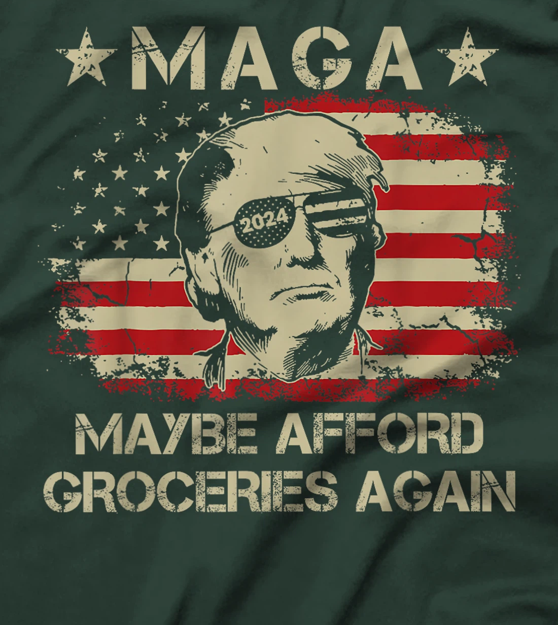 MAGA 2024 Maybe Afford Groceries Again Retro Trump 2024 T-Shirt