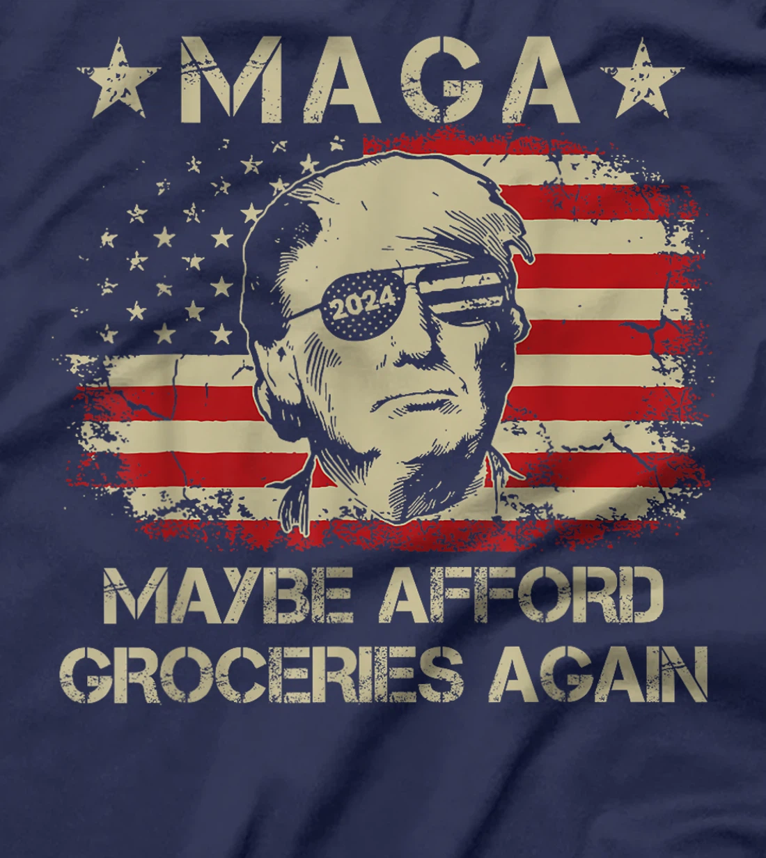 MAGA 2024 Maybe Afford Groceries Again Retro Trump 2024 T-Shirt