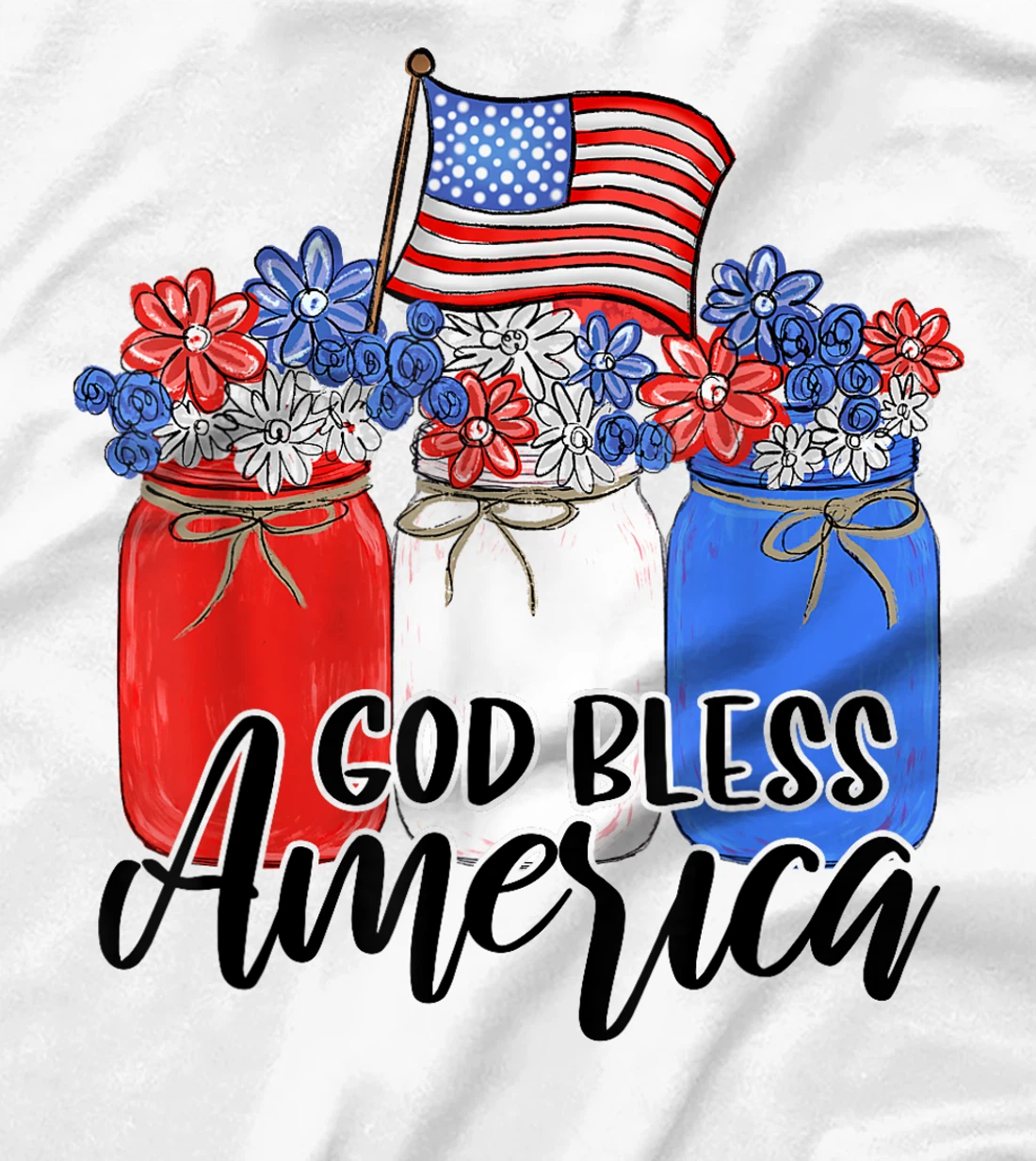 God Bless America Mason Jar T-Shirt Christian T-Shirt