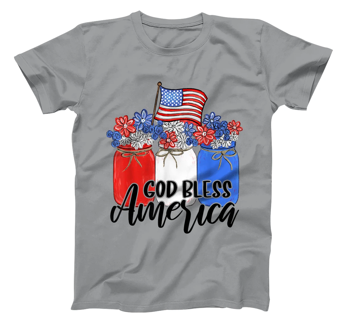 God Bless America Mason Jar T-Shirt Christian T-Shirt
