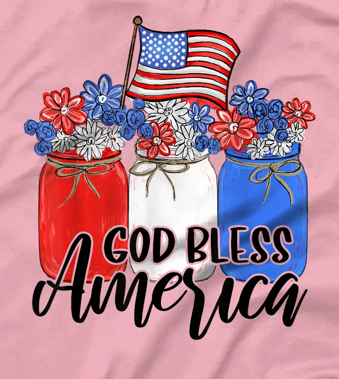 God Bless America Mason Jar T-Shirt Christian T-Shirt
