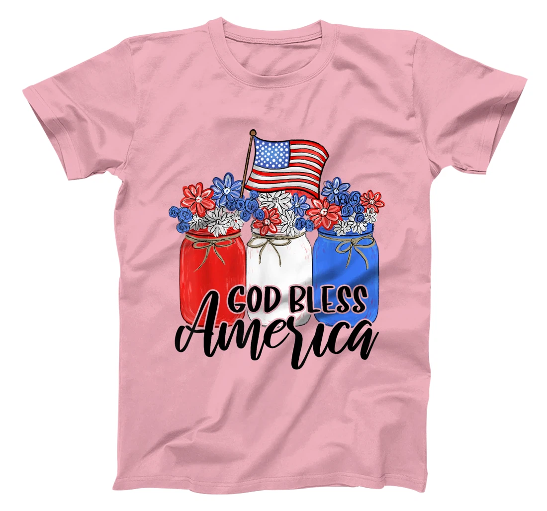 God Bless America Mason Jar T-Shirt Christian T-Shirt