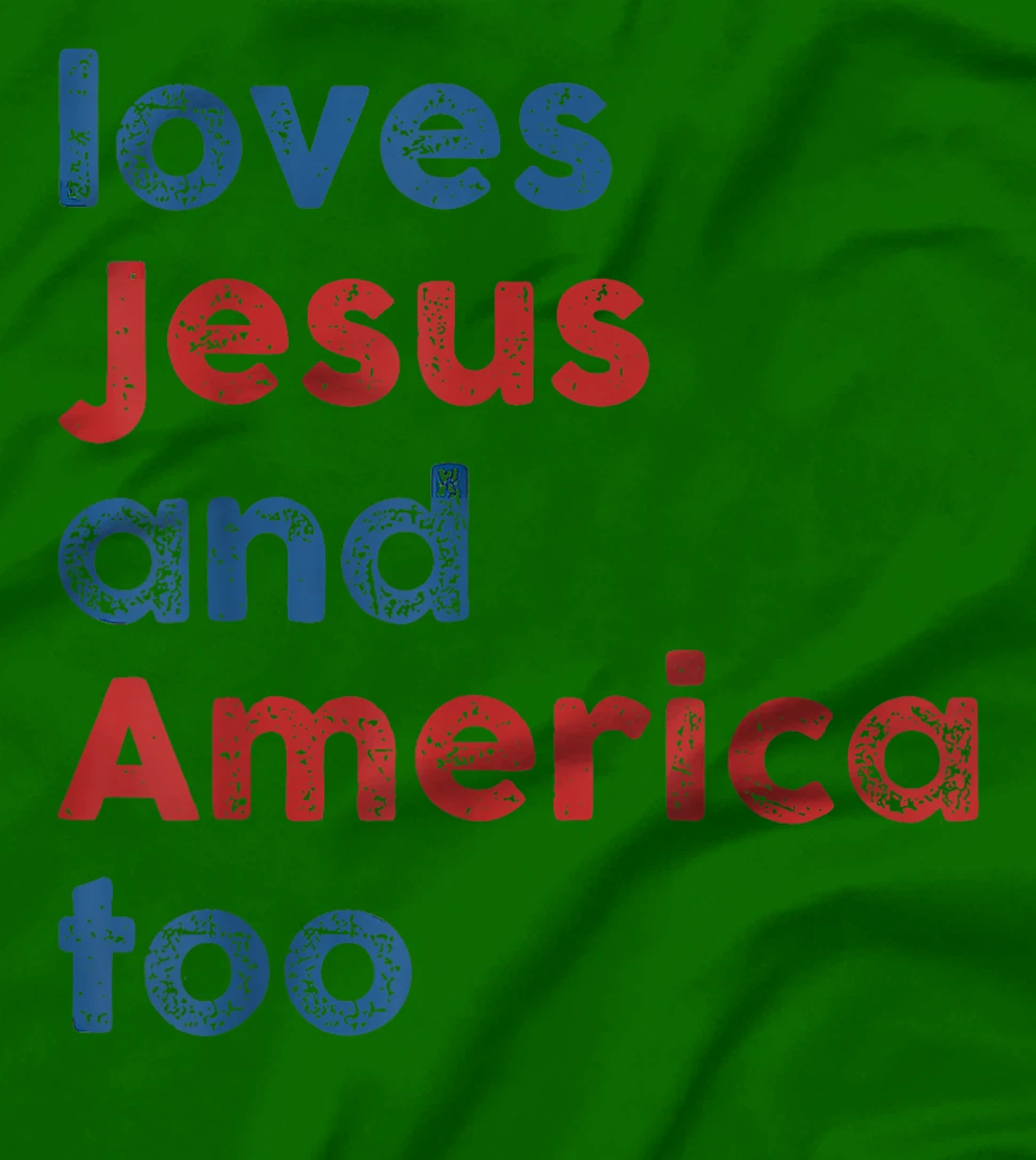 Womens Retro Loves Jesus and America Too God Christian 4th of July T-Shirt