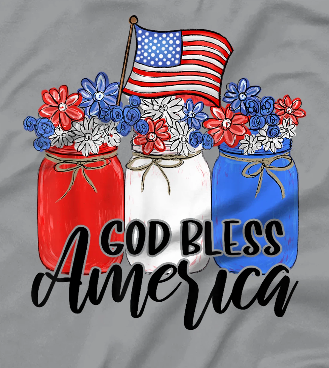 God Bless America Mason Jar T-Shirt Christian T-Shirt
