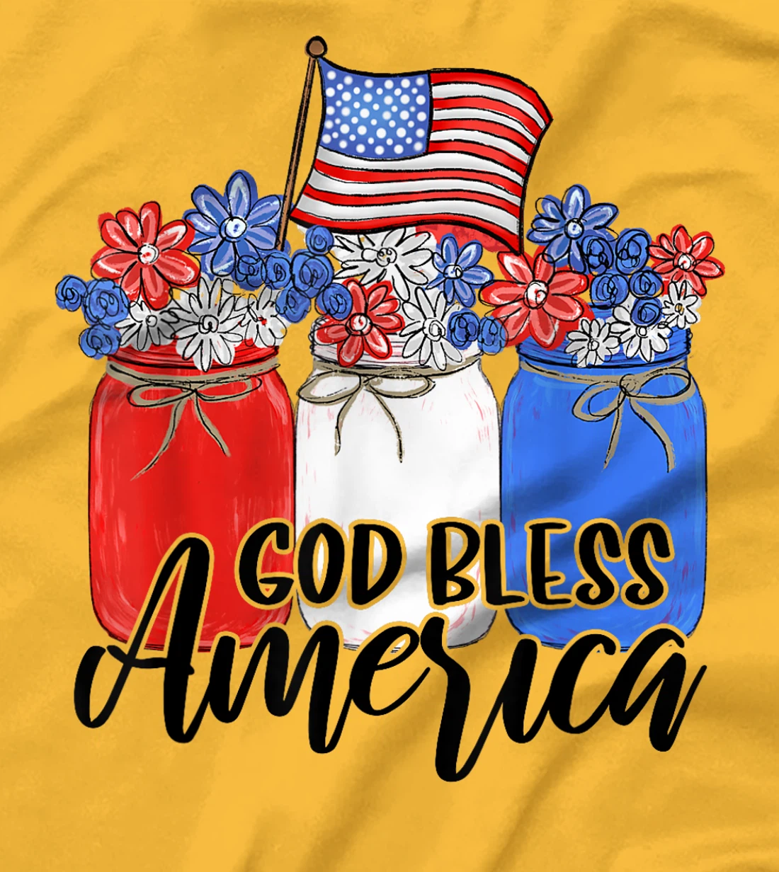 God Bless America Mason Jar T-Shirt Christian T-Shirt