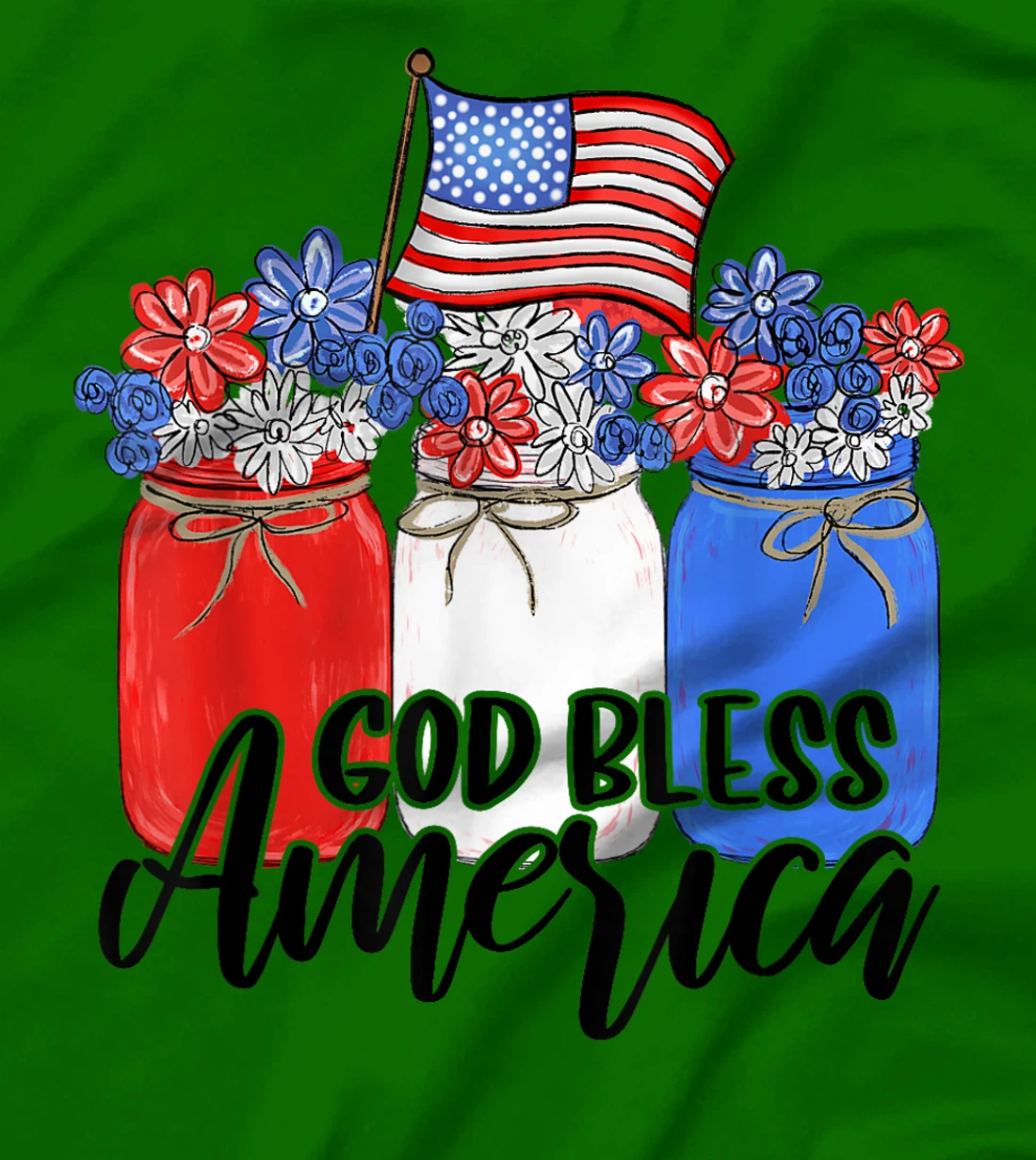 God Bless America Mason Jar T-Shirt Christian T-Shirt