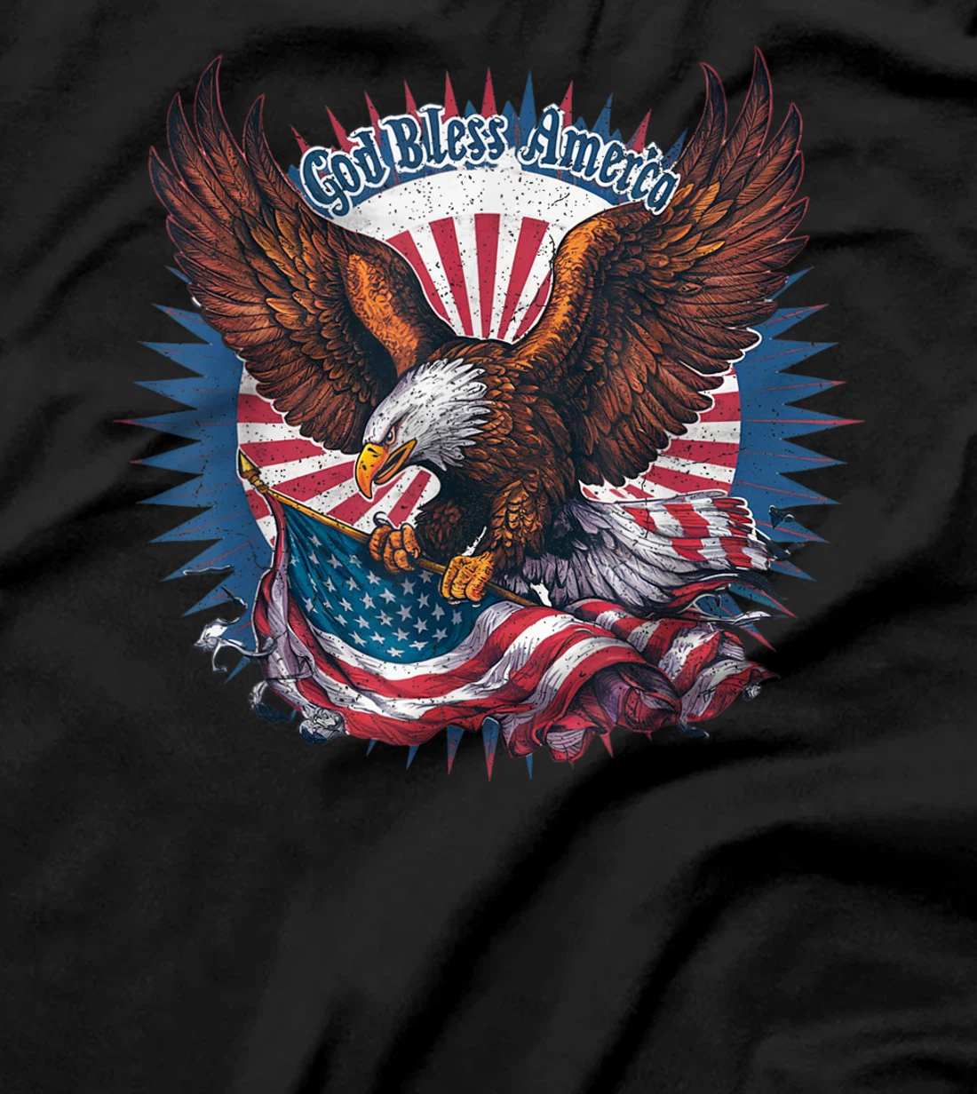4th Of July Eagle USA American Flag God Bless America T-Shirt