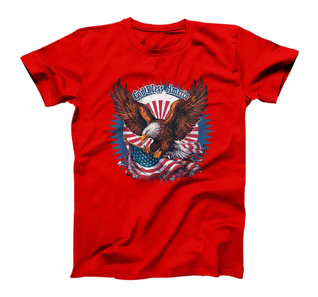 4th Of July Eagle USA American Flag God Bless America T-Shirt