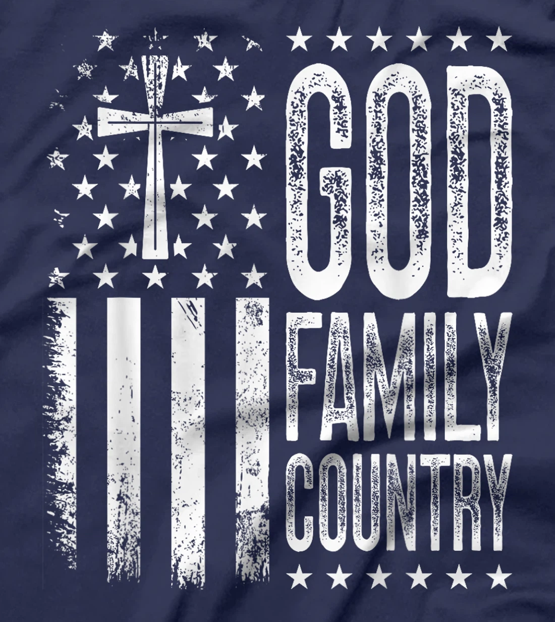 God Family Country - Patriotic Christian US Flag T-Shirt