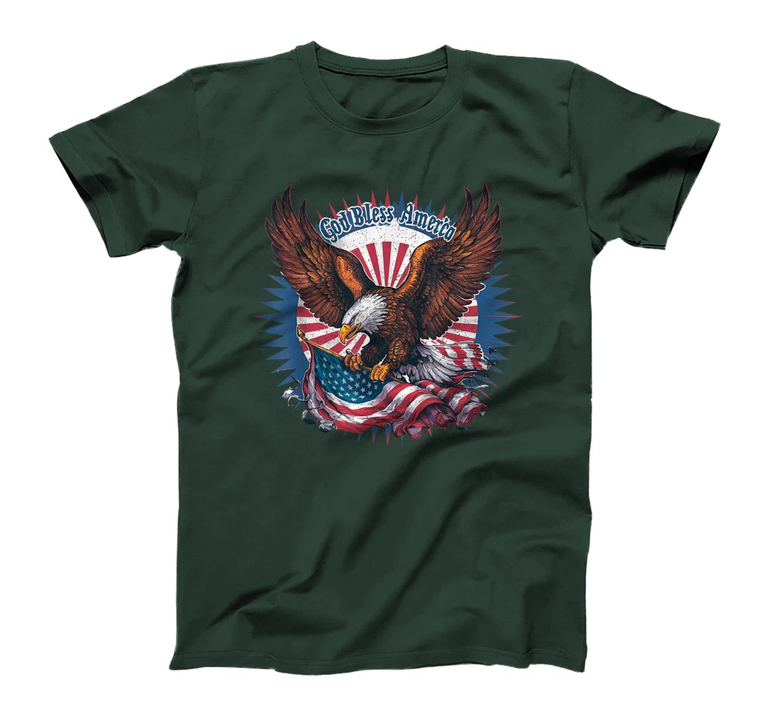 4th Of July Eagle USA American Flag God Bless America T-Shirt