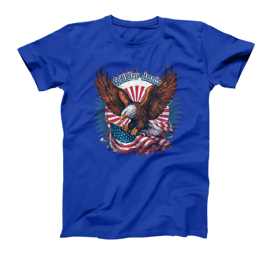 4th Of July Eagle USA American Flag God Bless America T-Shirt