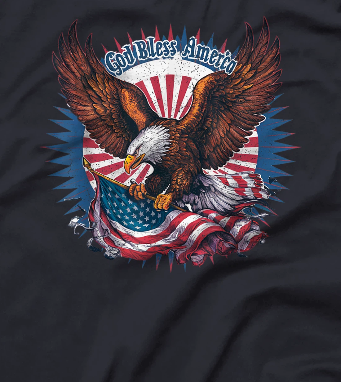 4th Of July Eagle USA American Flag God Bless America T-Shirt