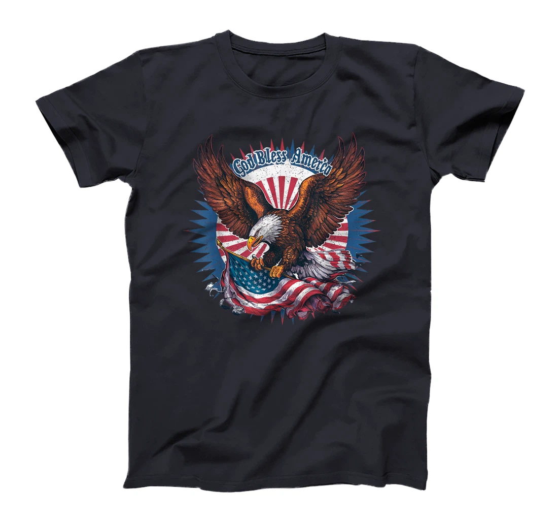 4th Of July Eagle USA American Flag God Bless America T-Shirt