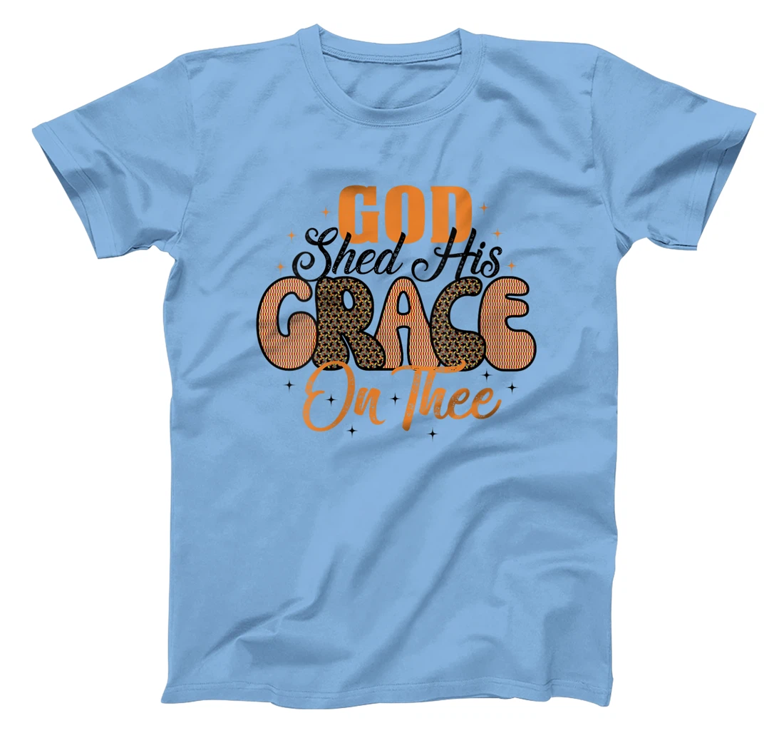 Womens Christian 4th of July God Shed His Grace On Thee 4th Of July T-Shirt