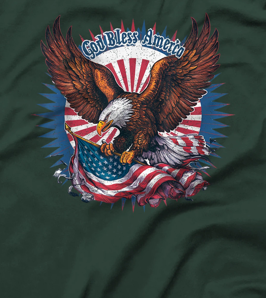 4th Of July Eagle USA American Flag God Bless America T-Shirt