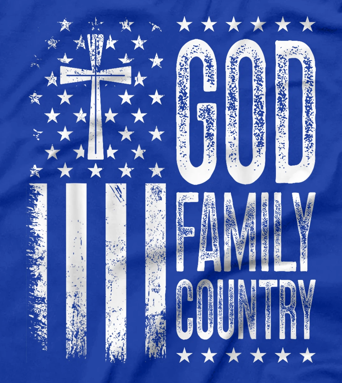 God Family Country - Patriotic Christian US Flag T-Shirt