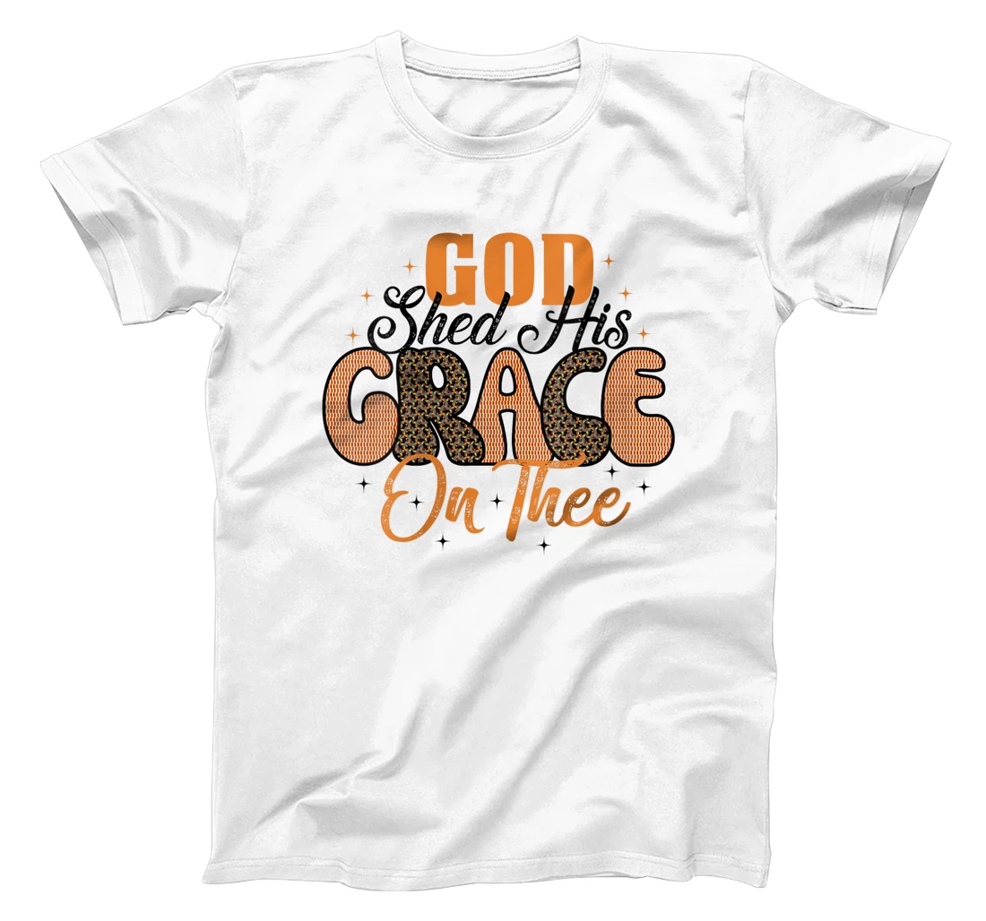 Womens Christian 4th of July God Shed His Grace On Thee 4th Of July T-Shirt