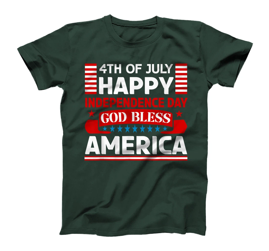 4th Of July Indepedence Day Patriotic God Bless American T-Shirt