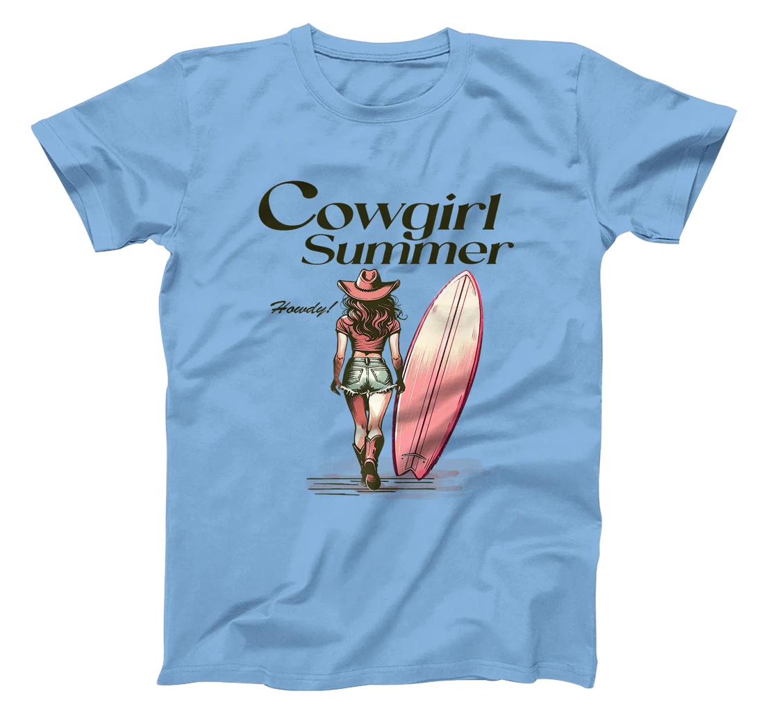 Cowgirl Summer Surfboard Retro Western Texas Surfer Girl Premium T-Shirt