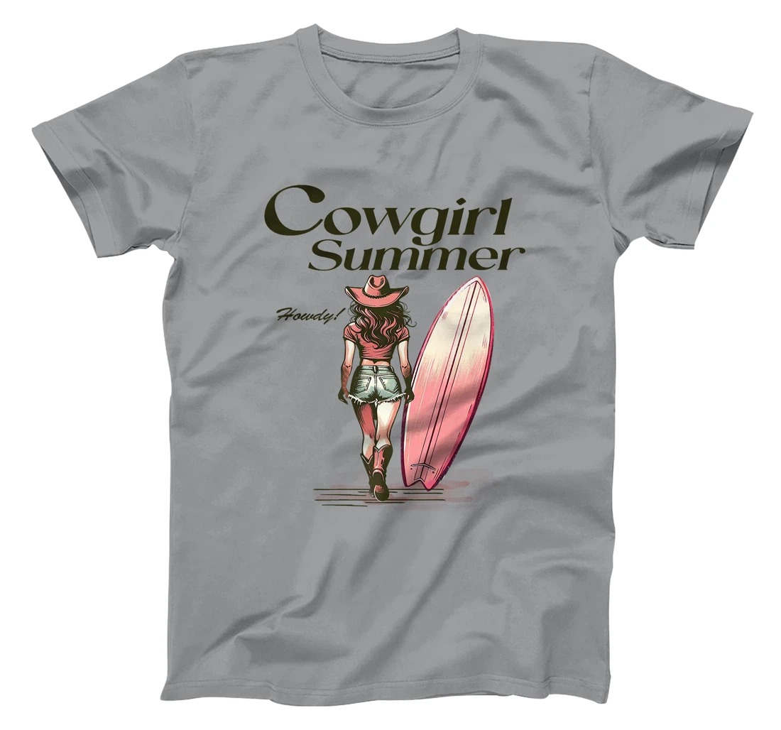 Cowgirl Summer Surfboard Retro Western Texas Surfer Girl Premium T-Shirt