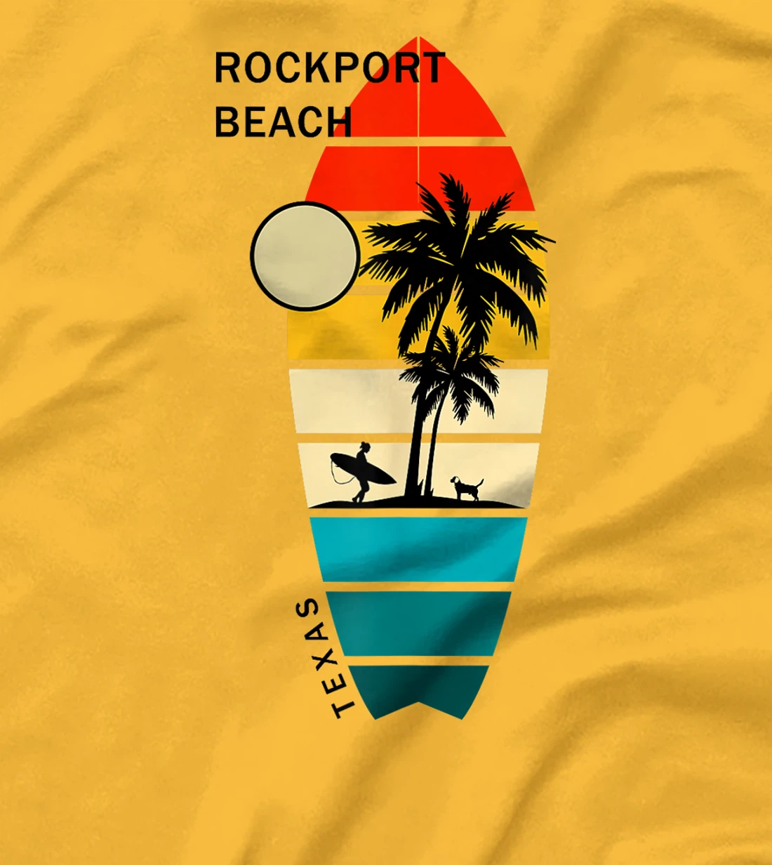 Retro Rockport Beach Texas Surfboarders Surfers T-Shirt