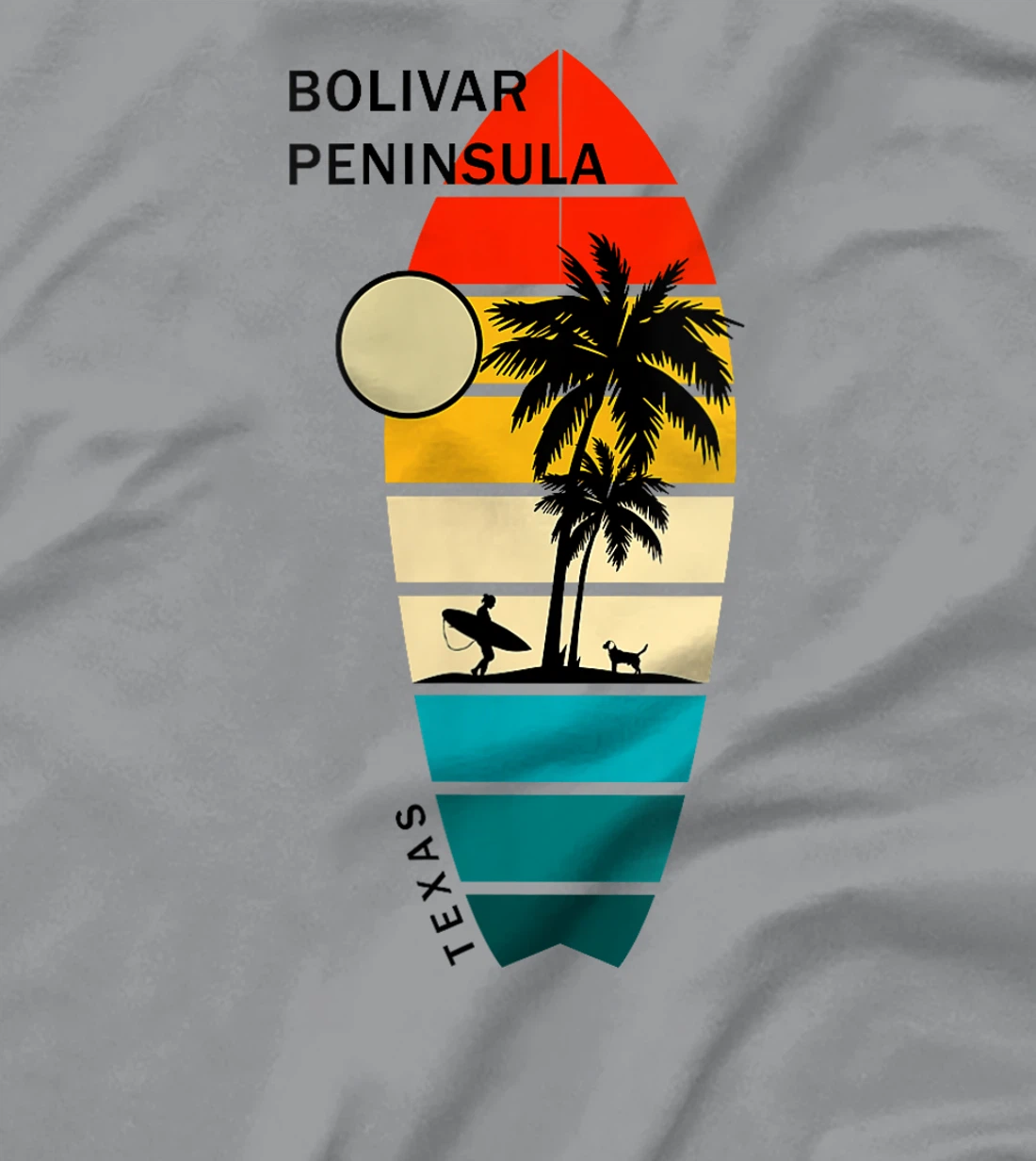 Womens Retro Bolivar Peninsula Texas Surfboarders Surfers T-Shirt