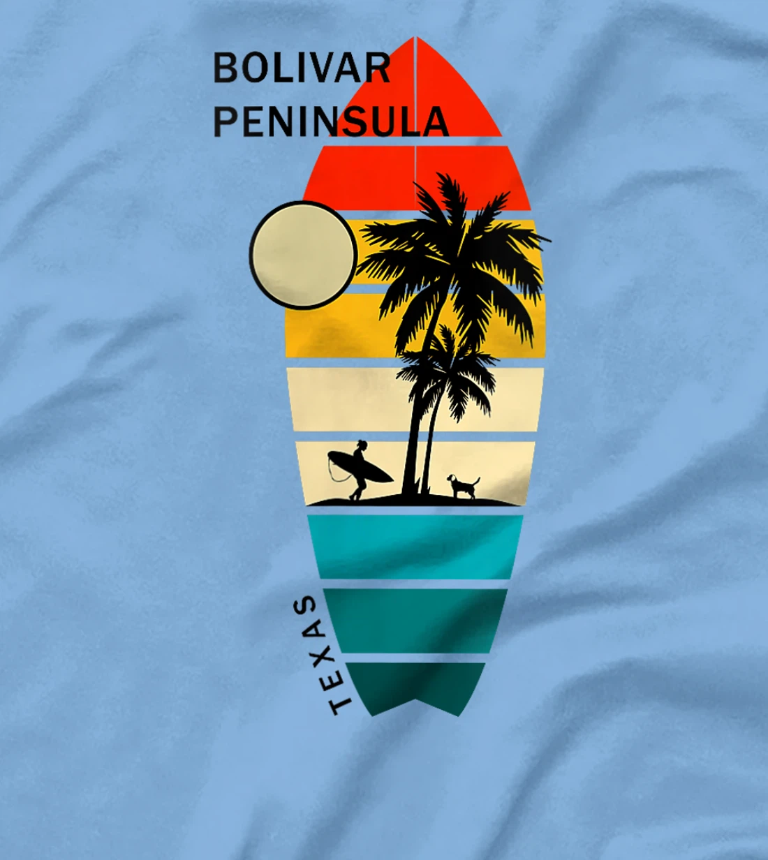 Womens Retro Bolivar Peninsula Texas Surfboarders Surfers T-Shirt