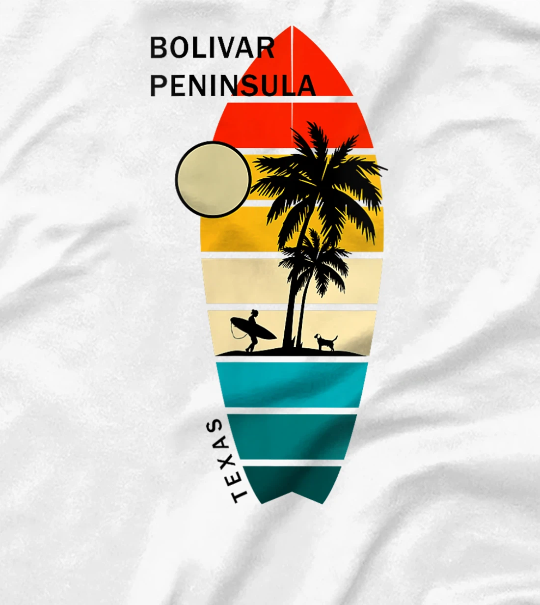 Womens Retro Bolivar Peninsula Texas Surfboarders Surfers T-Shirt