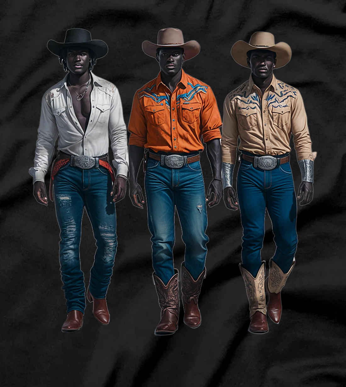 Black Cowboy Western Rodeo Melanin Black History Texas T-Shirt