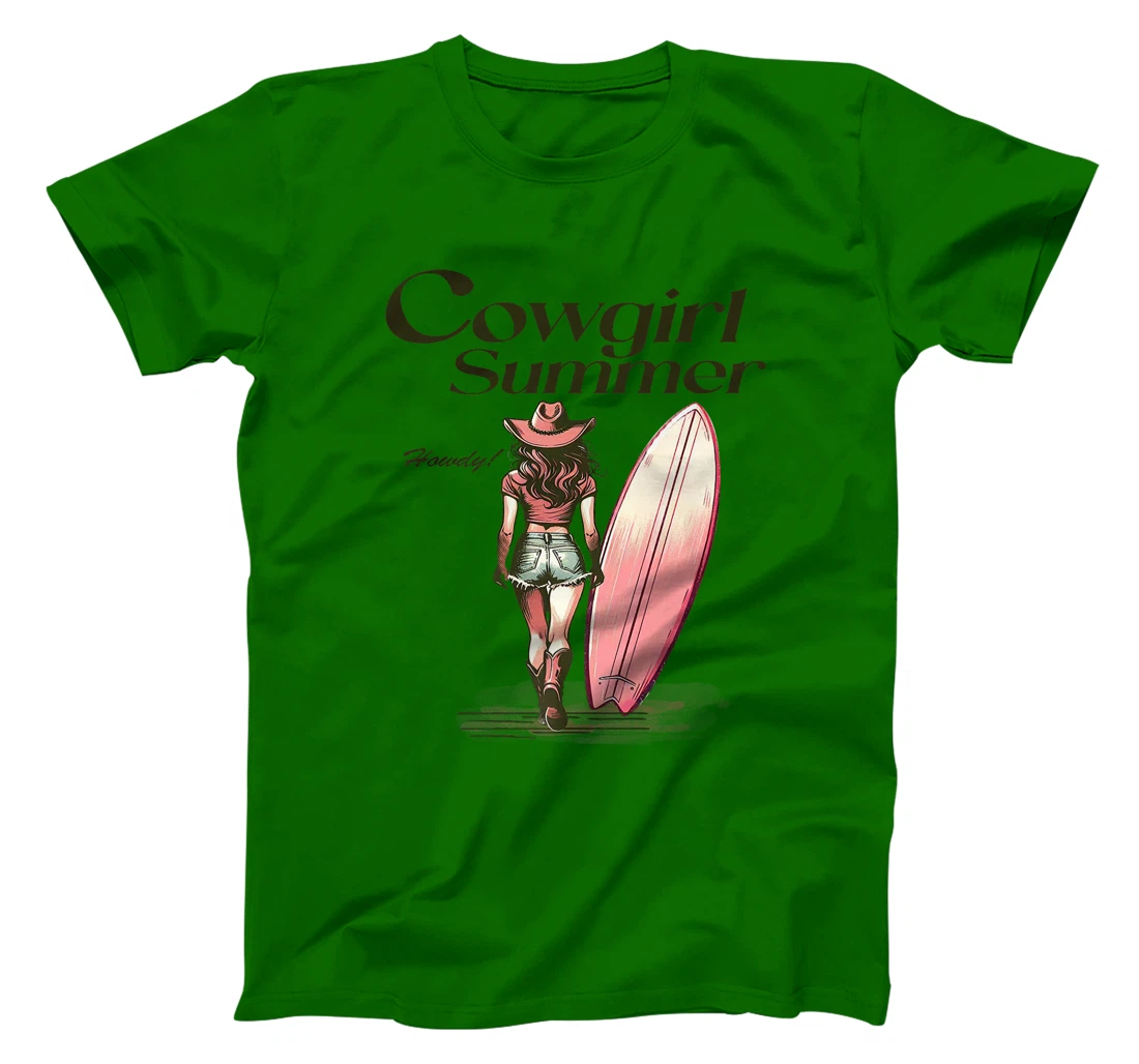 Cowgirl Summer Surfboard Retro Western Texas Surfer Girl Premium T-Shirt